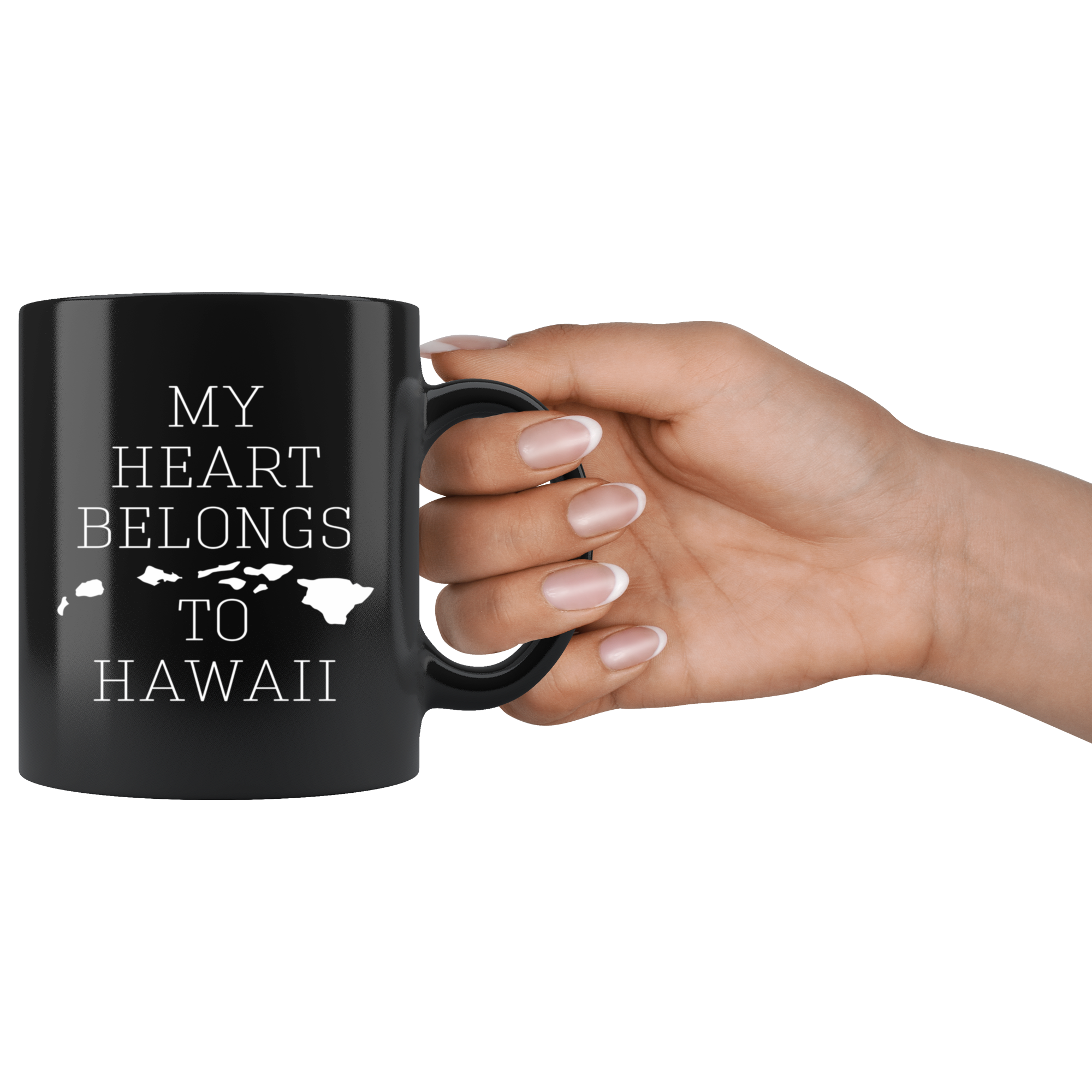 Hawaii cup Hawaii coffee mug - My heart belongs to Hawaii mug - Hawaii coffee cup Hawaii state mug 11oz Black US State mugs
