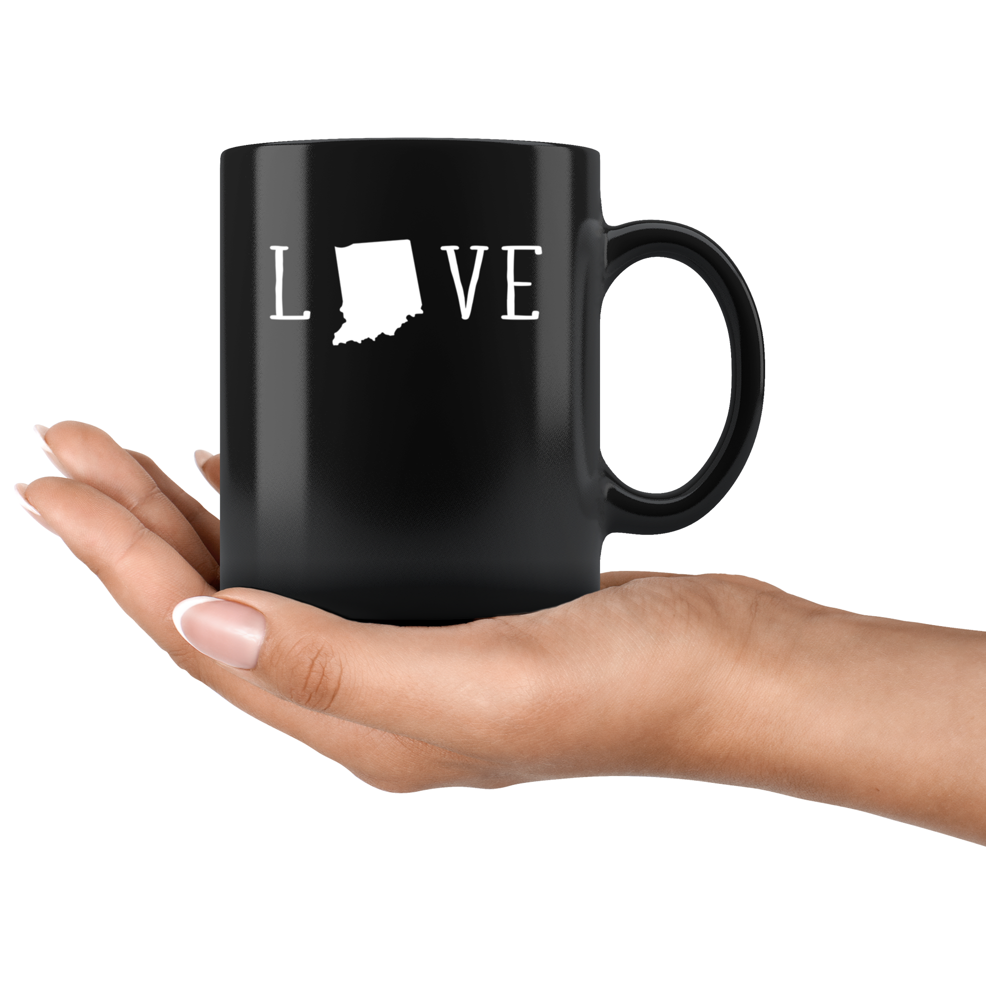 Indiana cup Indiana coffee mug - Love Indiana mug - Indiana coffee cup Indiana state mug 11oz Black US State mugs