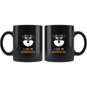 Schnauzer mug - Schnauzer owner - I love my Schnauzer- Schnauzer Coffee cup Dog Lover 11oz Black