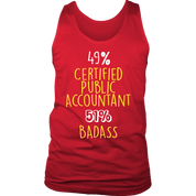 CPA Gift,49% Certified Public Accountant, Badass Woman's tank top, Racerback, Mens Tank top, Colleague gift, Profession