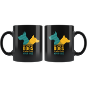 Dog mug - Dog owner - Don't judge my dogs & I won't judge your kids- Dog Cofee cup Dog Lover 11oz Black