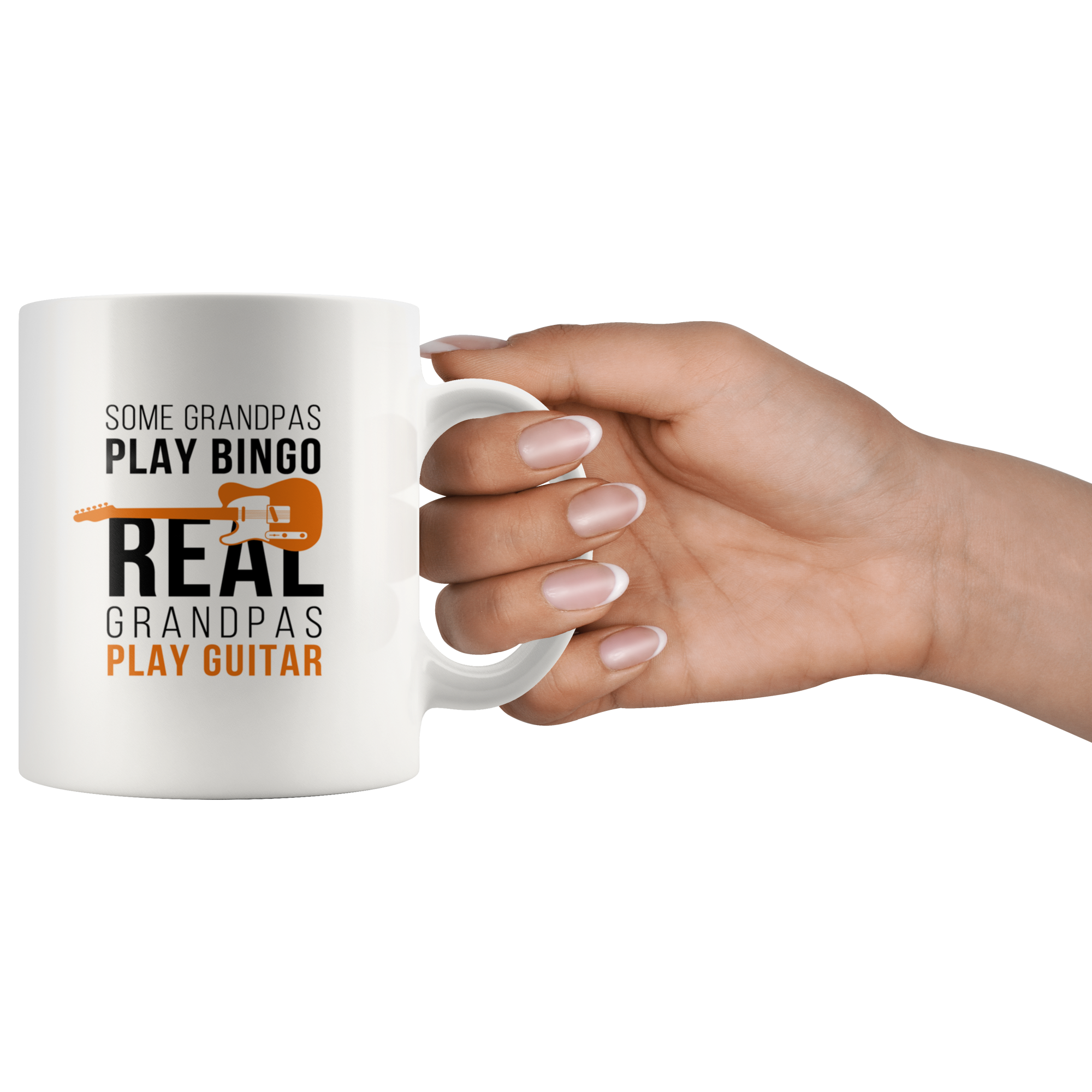 Guitars White Mug, Birthday Present, Christmas Gift, Personalized White Mug, 11oz  white mug, Cool Grandpa Gift