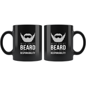 Beard mug beard cup With great beard comes great responsibility mug - beard gifts beard funny gifts beard mugs (11oz) Black