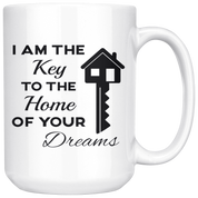 Real Estate, Real Estate Agent-I Am The Key-Birthday Present, Christmas Gift, White Mug 15oz