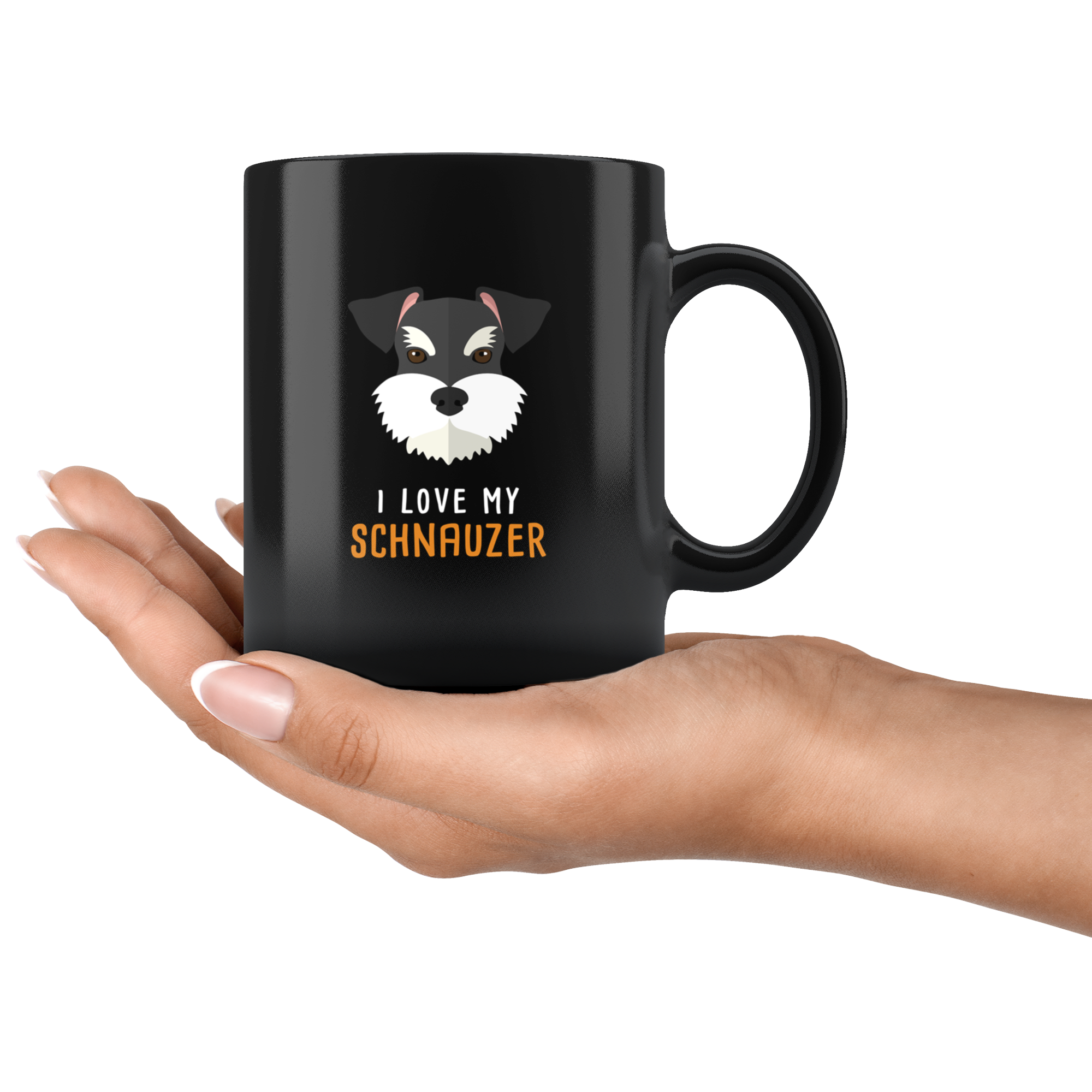 Schnauzer mug - Schnauzer owner - I love my Schnauzer- Schnauzer Coffee cup Dog Lover 11oz Black