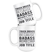 Truck Driver White Mug, Gift for Truck Driver, Birthday Present, Christmas Gift, 15oz white mug
