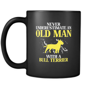 Old man with a Bull Terrier