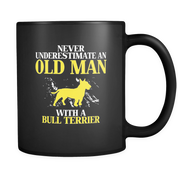 Old man with a Bull Terrier