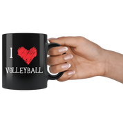 Volleyball - I Love Volleyball 11 oz Black Coffee Mug