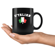 Mug Italian-American, Italian Heritage - O'talian mug - Italian Mugs Italian Coffee Mugs (11oz) Black