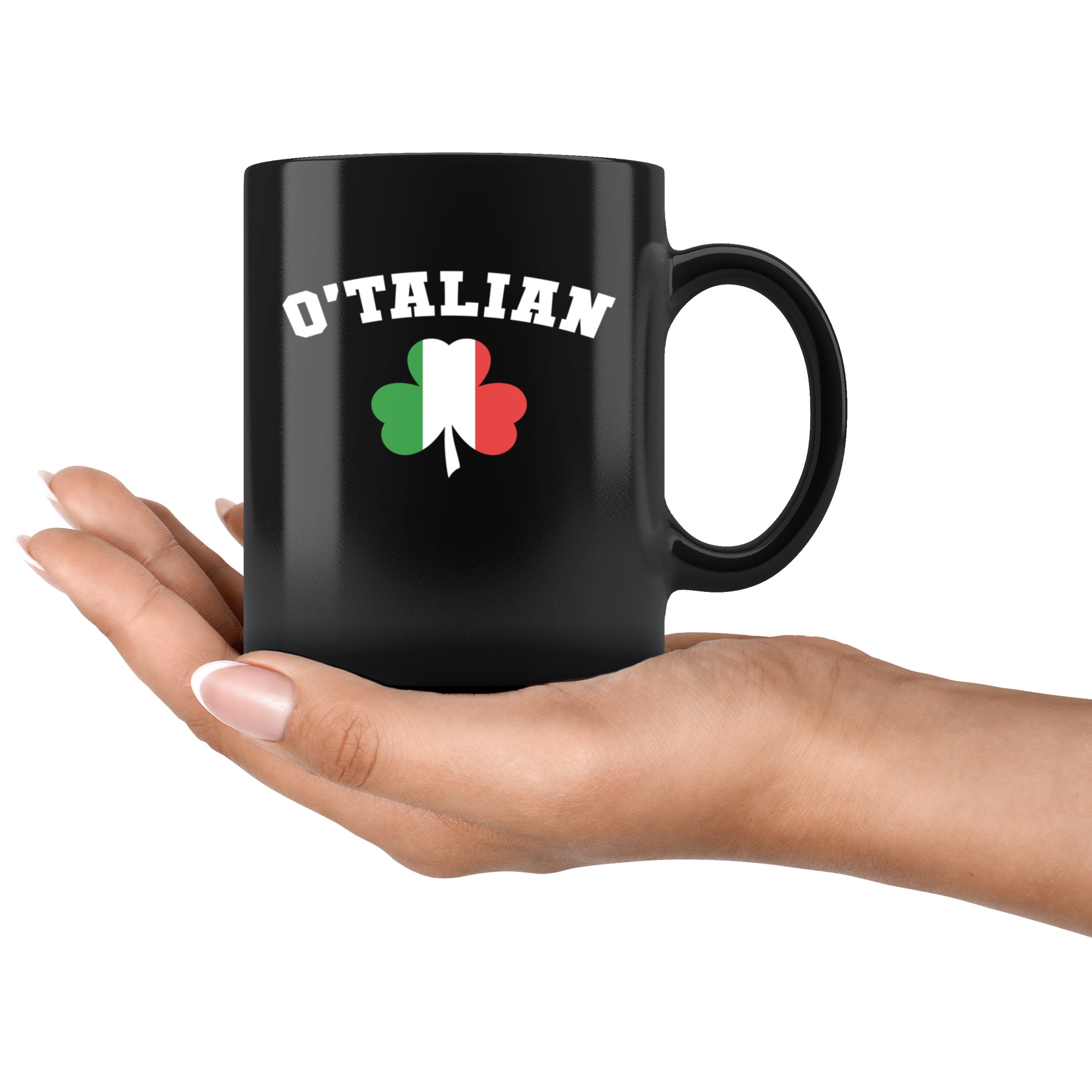 Mug Italian-American, Italian Heritage - O'talian mug - Italian Mugs Italian Coffee Mugs (11oz) Black