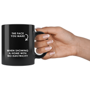 Real Estate Agent Mug Realtor gift - The face you make when showing a home with no electricity mug - Friend Funny Mug (11)oz Black