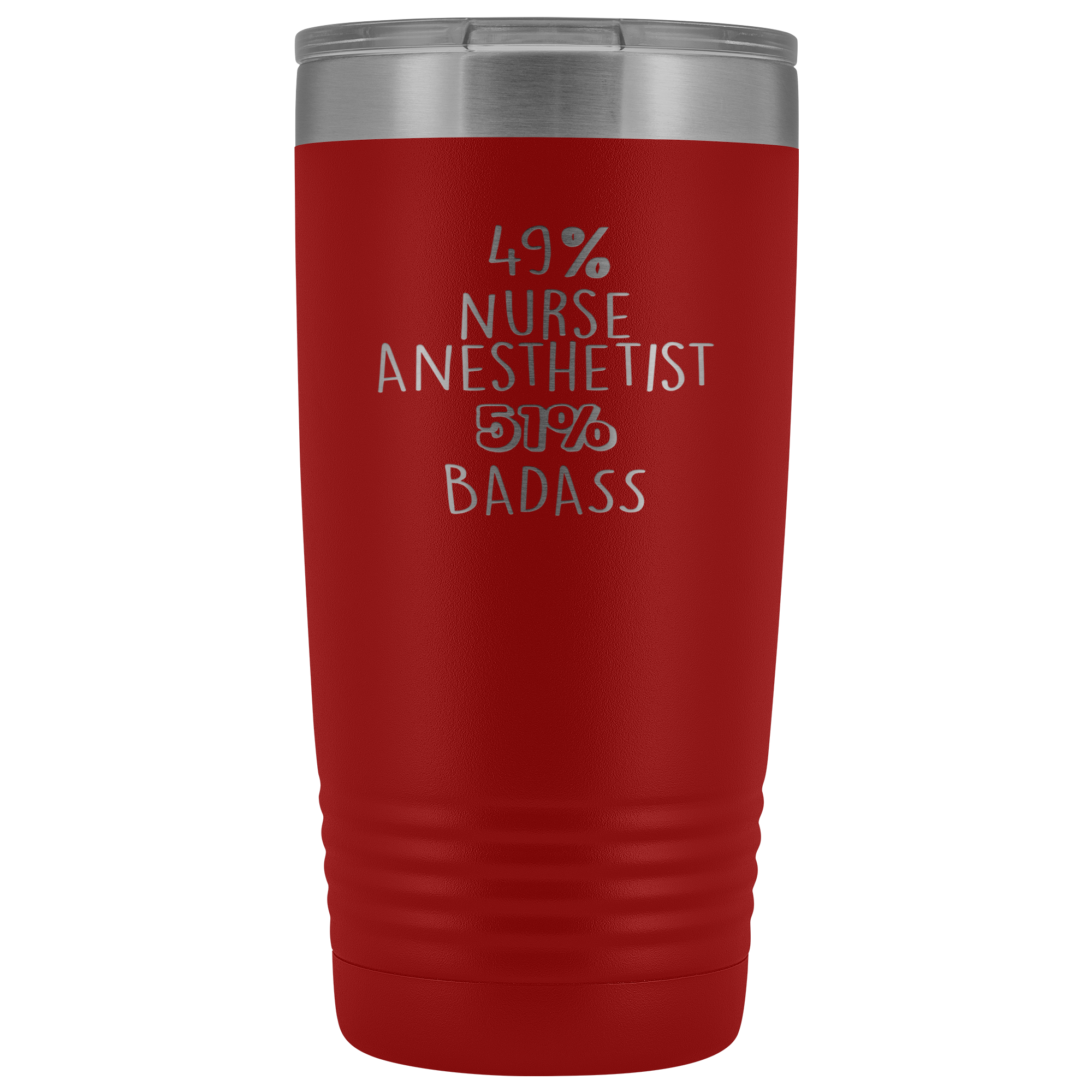 Nurse Anesthetist Gift, 49% Nurse Anesthetist, Badass, 20oz Vacuum Tumbler, Travel mug, Coffee Tumbler, Present for Nurse Anesthetist Colleague