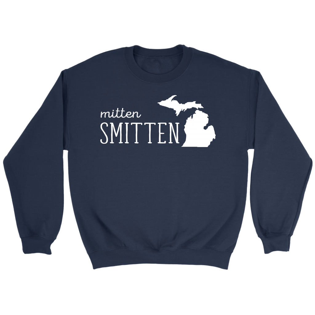 Michigan Mitten smitten Gift, Crewneck long sleeve