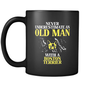 Old man with Boston Terrier