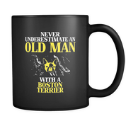 Old man with Boston Terrier