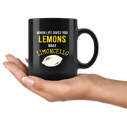 Mug Italian-American, Italian Heritage - When life gives you lemons make limoncello mug - Italian Mugs Italian Coffee Mugs (11oz) Black