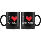 Volleyball - I Love Volleyball 11 oz Black Coffee Mug