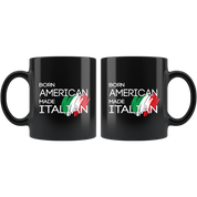 Italy Gift Mug-Born American made Italian-Christmas Gift, Birthday Present for Italian Black Coffee Mug, Tea Cup