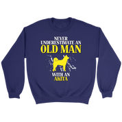 Never underestimate an old man with an Akita crewneck