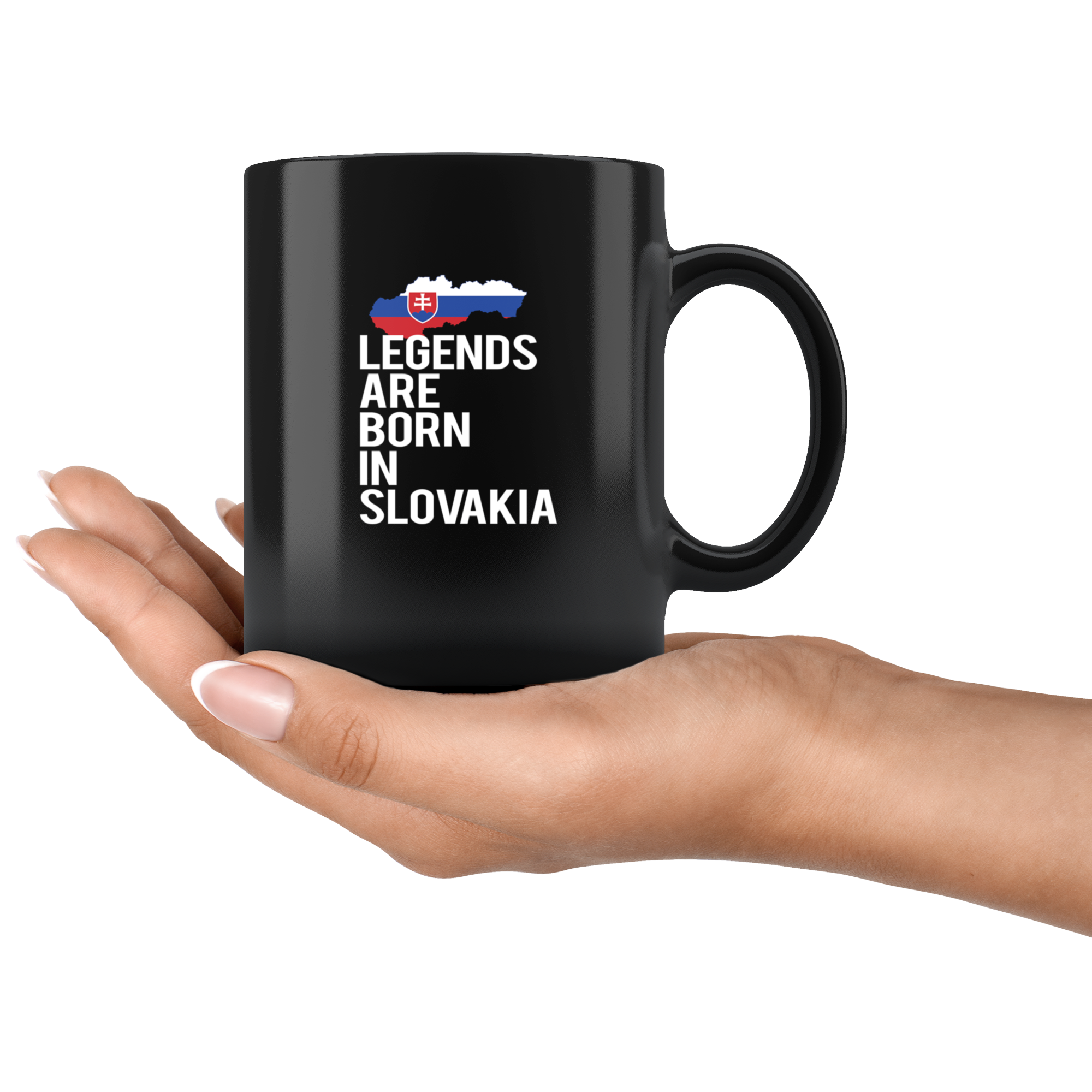 Black mug for people born in Slovakia, Gift for Coffee or Tea lover, Christmas gift for person born in Slovakia