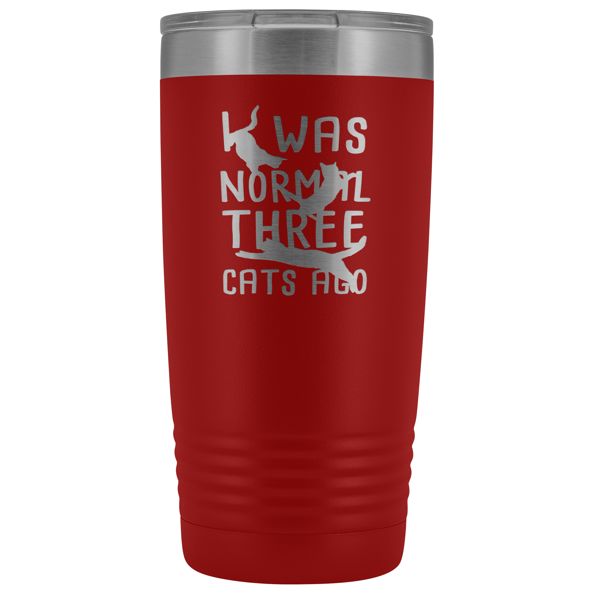 Cats Gift, I was normal three cats ago, 20oz Tumbler, Travel mug, Coffee Tumbler, Tea Tumbler