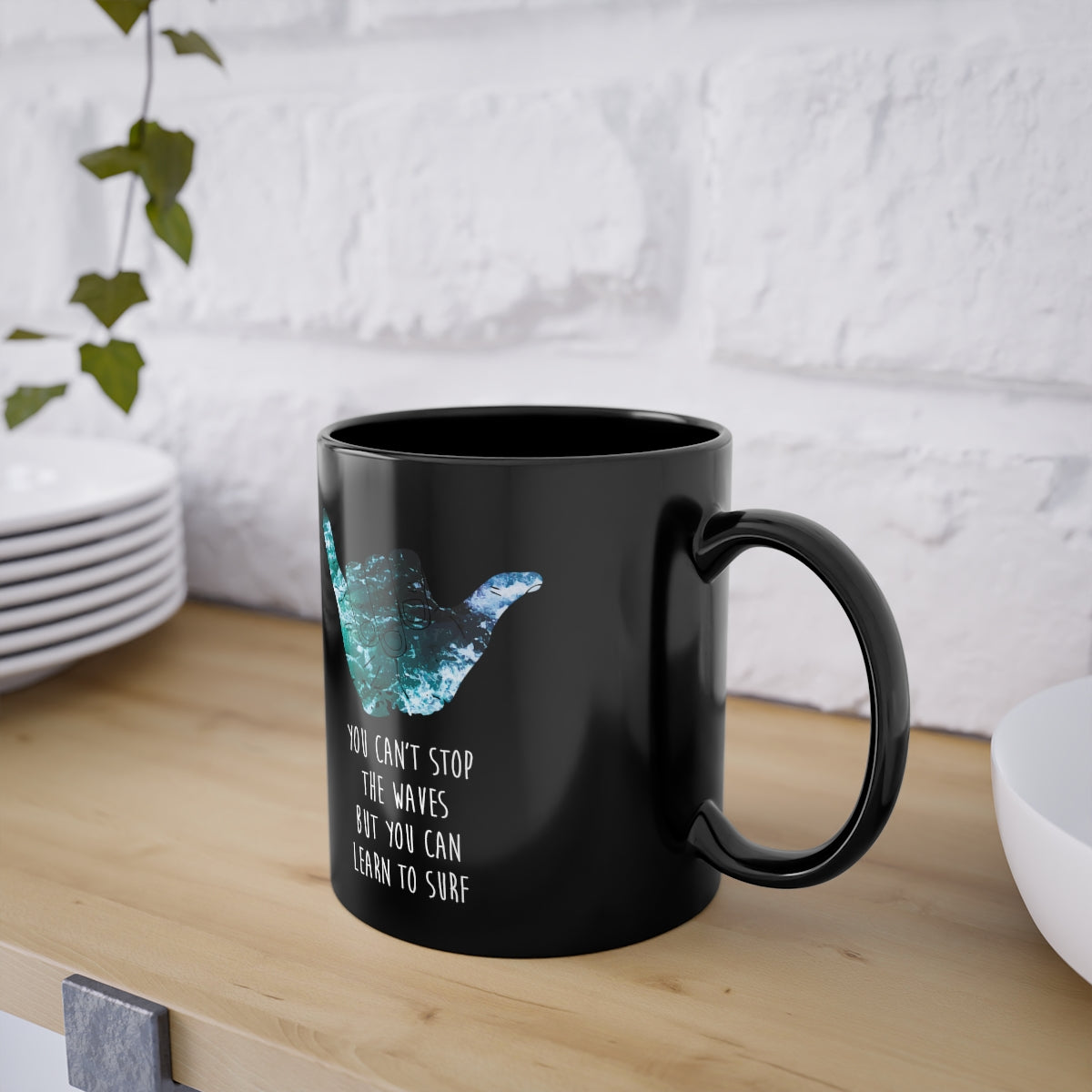 Surfing Mug [EUROPE] Black Coffee Cup, 11oz