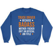 Truck Driver because badass mf isn't an official job title Gift, Unisex Longsleeve, Hoodie, Crewneck long sleeve, Sweatshirt, Jersey