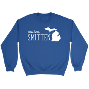 Michigan Mitten smitten Gift, Crewneck long sleeve