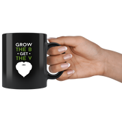 Beard mug beard cup Grow the B get the V mug - beard gifts beard funny gifts beard mugs (11oz) Black