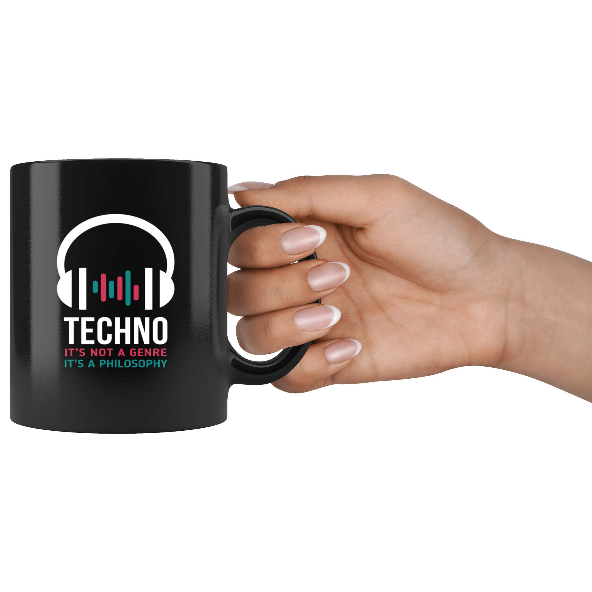 Techno Gift, Techno Mug-Techno It's not a genre It's a philosophy- Christmas Gift, Birthday Present, 11oz Black Coffee Mug, Tea Cup
