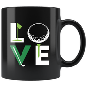 Mug Golf Golf Gifts - Love - Golf Mug Golf Coffee Mugs (11oz) Black