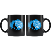 Curly hair Gift-God blessed me with a crown of curls cuz' he knew I'd be a queen-11oz Black Coffee Mug, Tea Cup