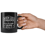 Mug Motorcycle Motorcycle Gifts - When life throws you a curve lean into it mug - Motorcycle Mug Motorcycle Coffee Mug (11oz) Black