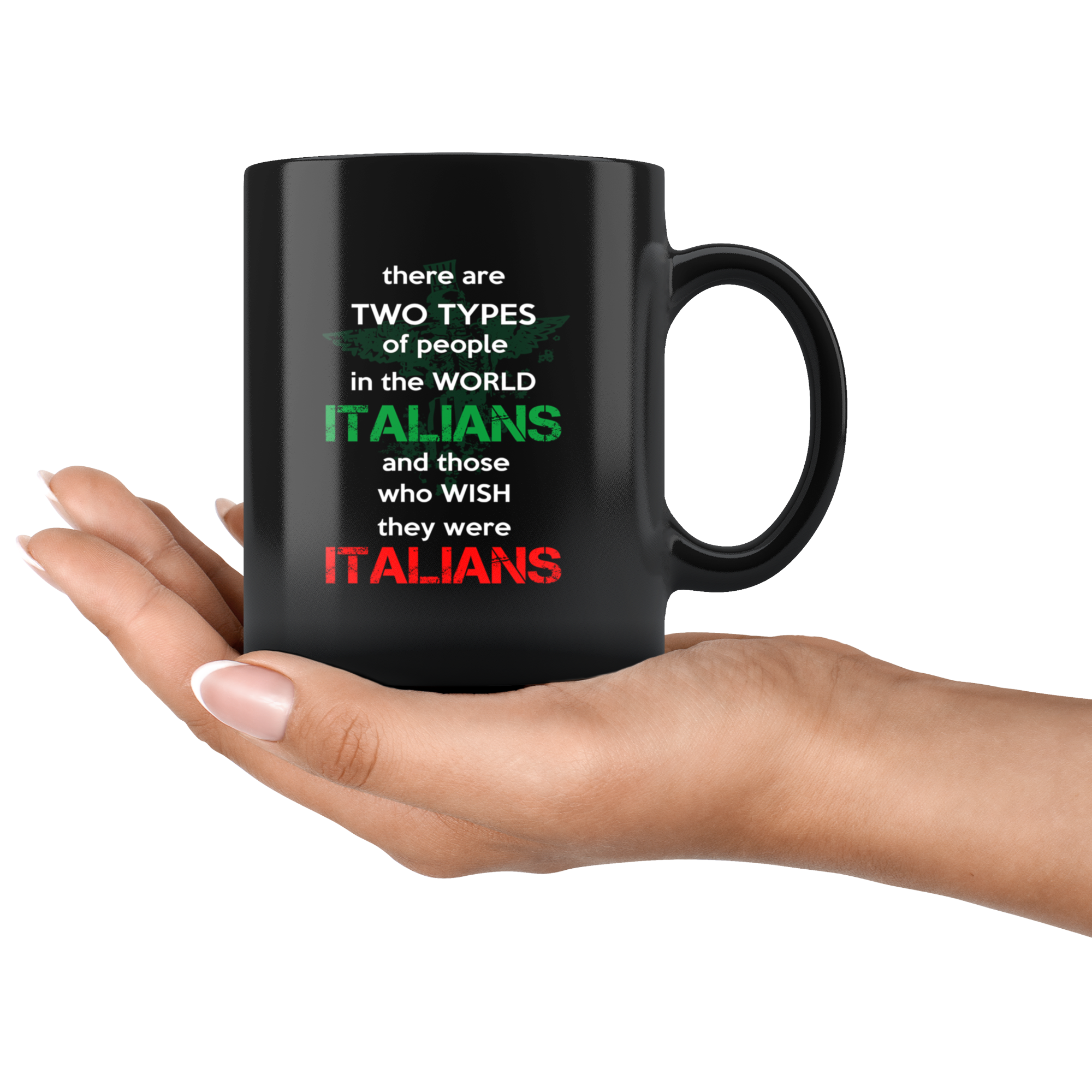Italian Gift-Italians and those who wish they were Italians-Christmas Gift, Birthday Present for Italian Black Coffee Mug, Tea Cup