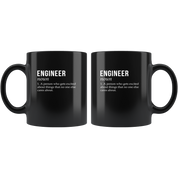 Mug Engineer gifts Engineer mug - Engineer noun- Engineer coffee mug Engineer coffee cup (11oz) Black
