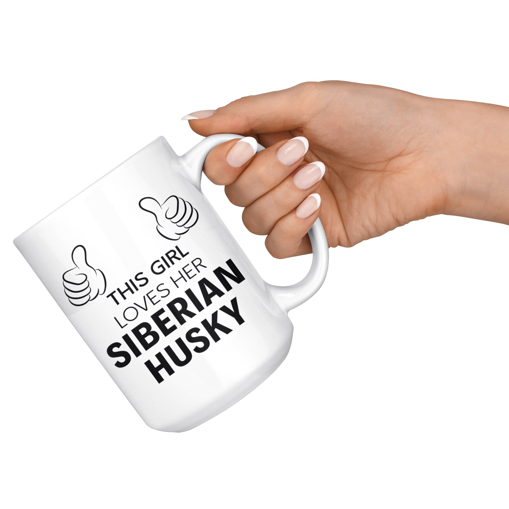 This Girl Loves Her Siberian Husky Gift, Christmas, Birthday Present, White Mug 15oz