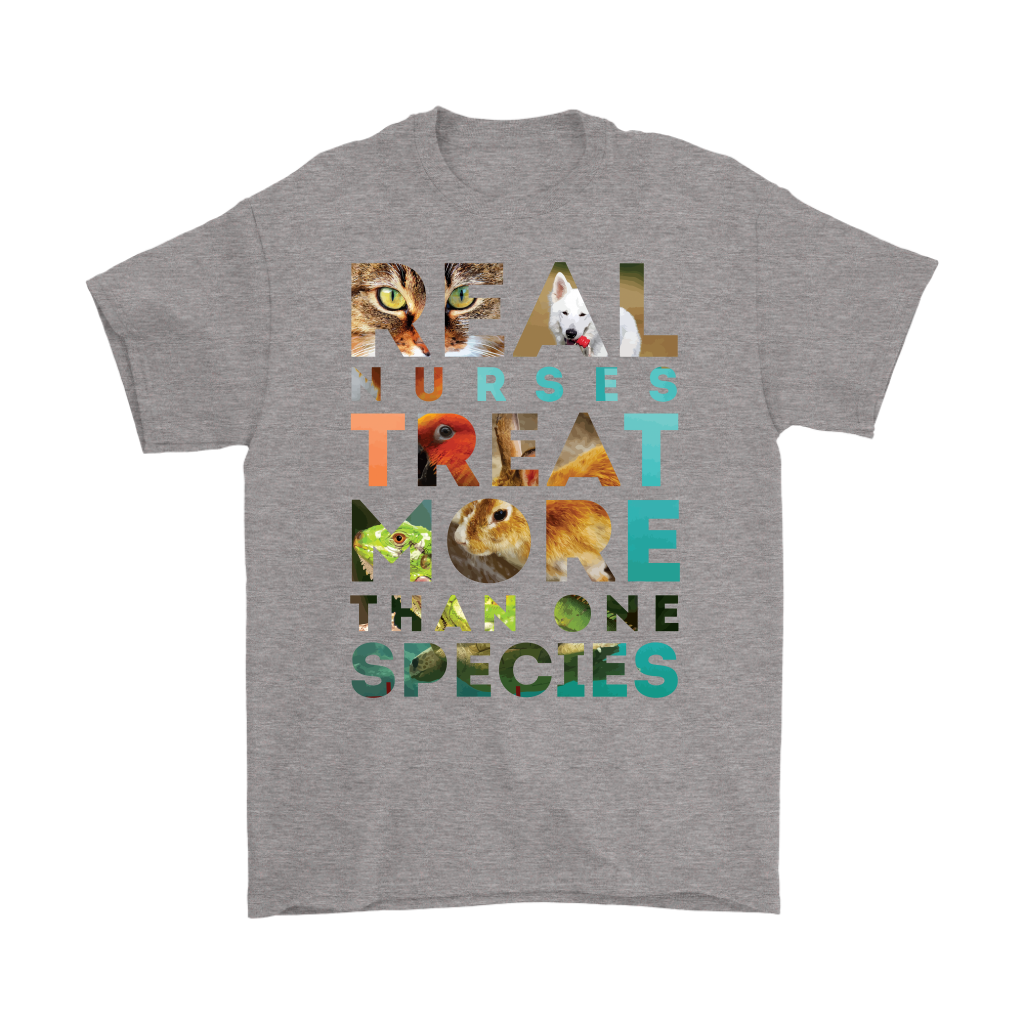 Vet Nurse Real nurses treat more than one species Gift, Woman's tee, Unisex T-shirt, V-neck, Summer Apparel
