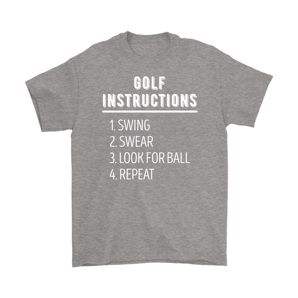 Golf Golf instructions: 1.Swing 2. Swear 3. Look for ball 4.Repeat Gift, Woman's tee, Unisex T-shirt, V-neck, Summer Apparel