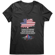 American Grown with italian and puerto rican roots V-Neck
