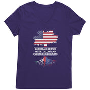 American Grown with italian and puerto rican roots V-Neck
