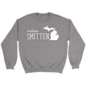 Michigan Mitten smitten Gift, Crewneck long sleeve