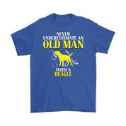 Beagle Gift, Never underestimate an old man with a Beagle, Grandpa tee, Unisex T-shirt, Grandfather gift, Grandfather t-shirt