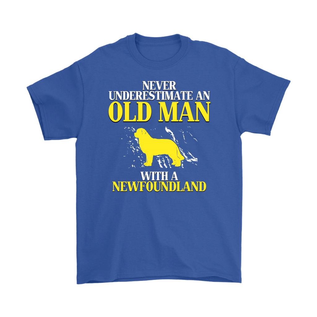 Newfoundland Gift, Never underestimate an old man with a Newfoundland, Grandpa tee, Unisex T-shirt, Grandfather gift, Grandfather t-shirt