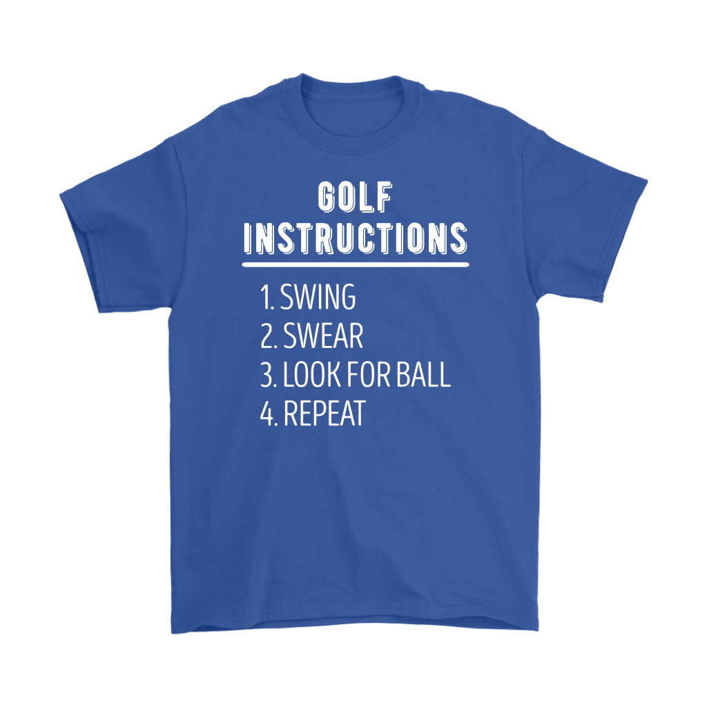 Golf Golf instructions: 1.Swing 2. Swear 3. Look for ball 4.Repeat Gift, Woman's tee, Unisex T-shirt, V-neck, Summer Apparel