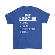 Golf Golf instructions: 1.Swing 2. Swear 3. Look for ball 4.Repeat Gift, Woman's tee, Unisex T-shirt, V-neck, Summer Apparel