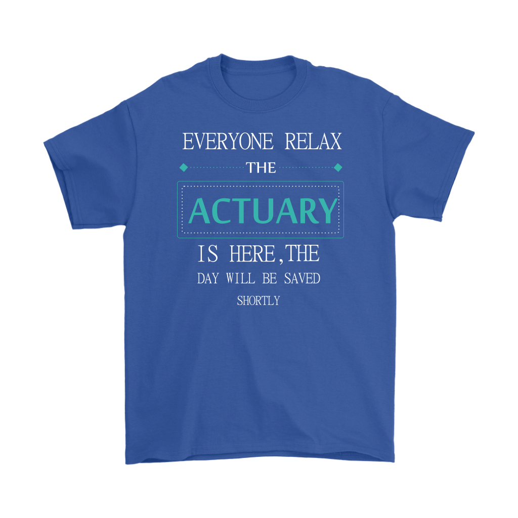ACTUARY Gift, Everyone relax the ACTUARY is here, the day will be save shortly, Woman's tee, Unisex T-shirt, V-neck, Summer Apparel