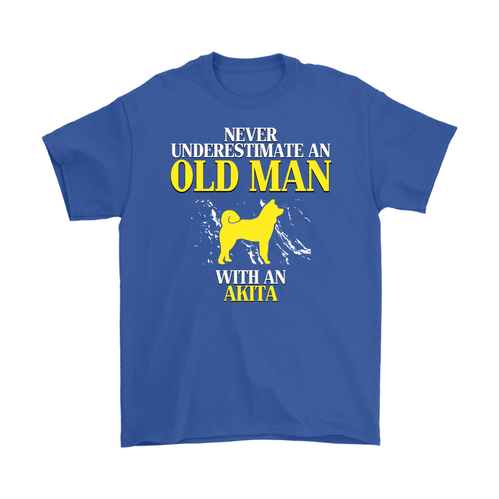 Akita Gift, Never underestimate an old man with an Akita, Grandpa tee, Unisex T-shirt, Grandfather gift, Grandfather t-shirt