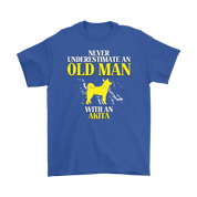 Akita Gift, Never underestimate an old man with an Akita, Grandpa tee, Unisex T-shirt, Grandfather gift, Grandfather t-shirt
