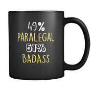 Black Mug 49% Paralegal 51% Badass
